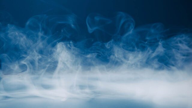 Mist against a blue background