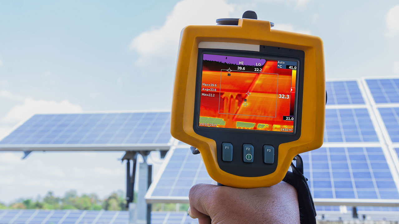 Thermal scan of solar equipment for preventative maintenance