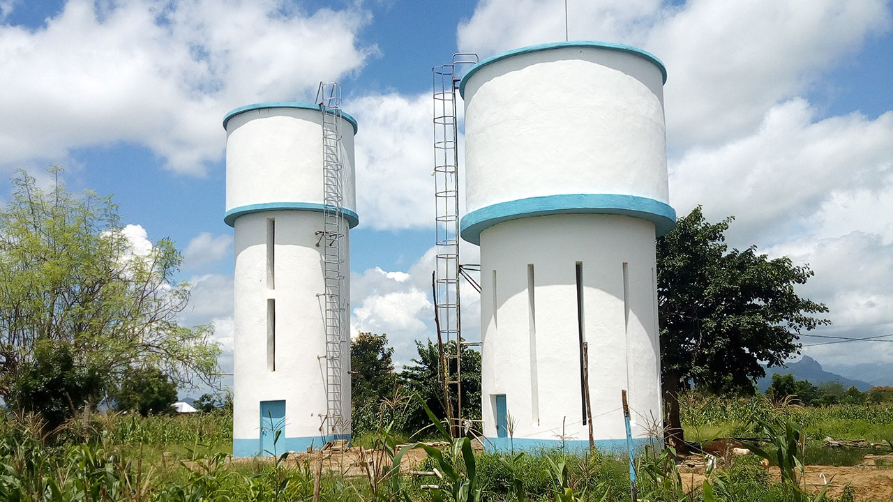 WARIDI-constructed water tanks provide safe drinking water to more than 8,000 people in Melela