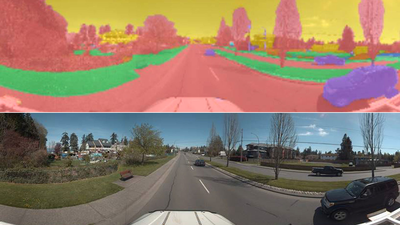 Using an advanced AI model to identify different assets from a roadway corridor