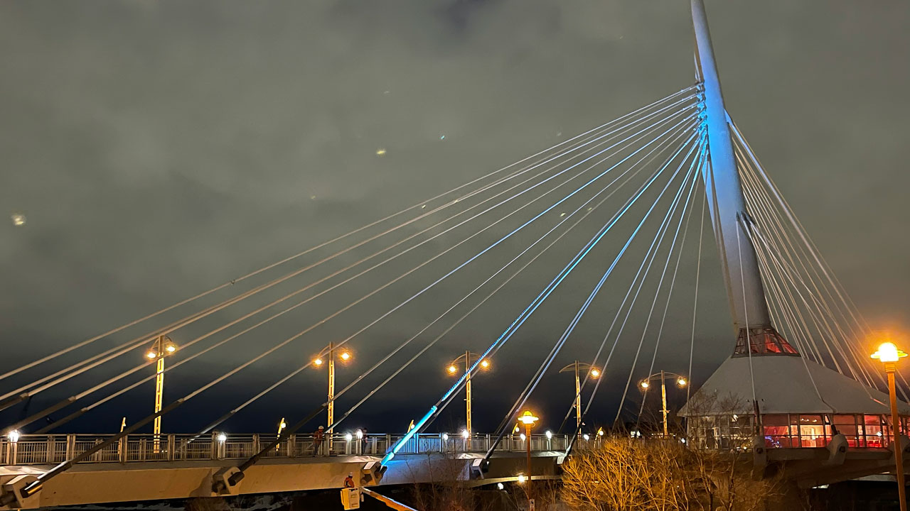Winnipeg Provencher bridge, on the Red, Manitoba, Canada