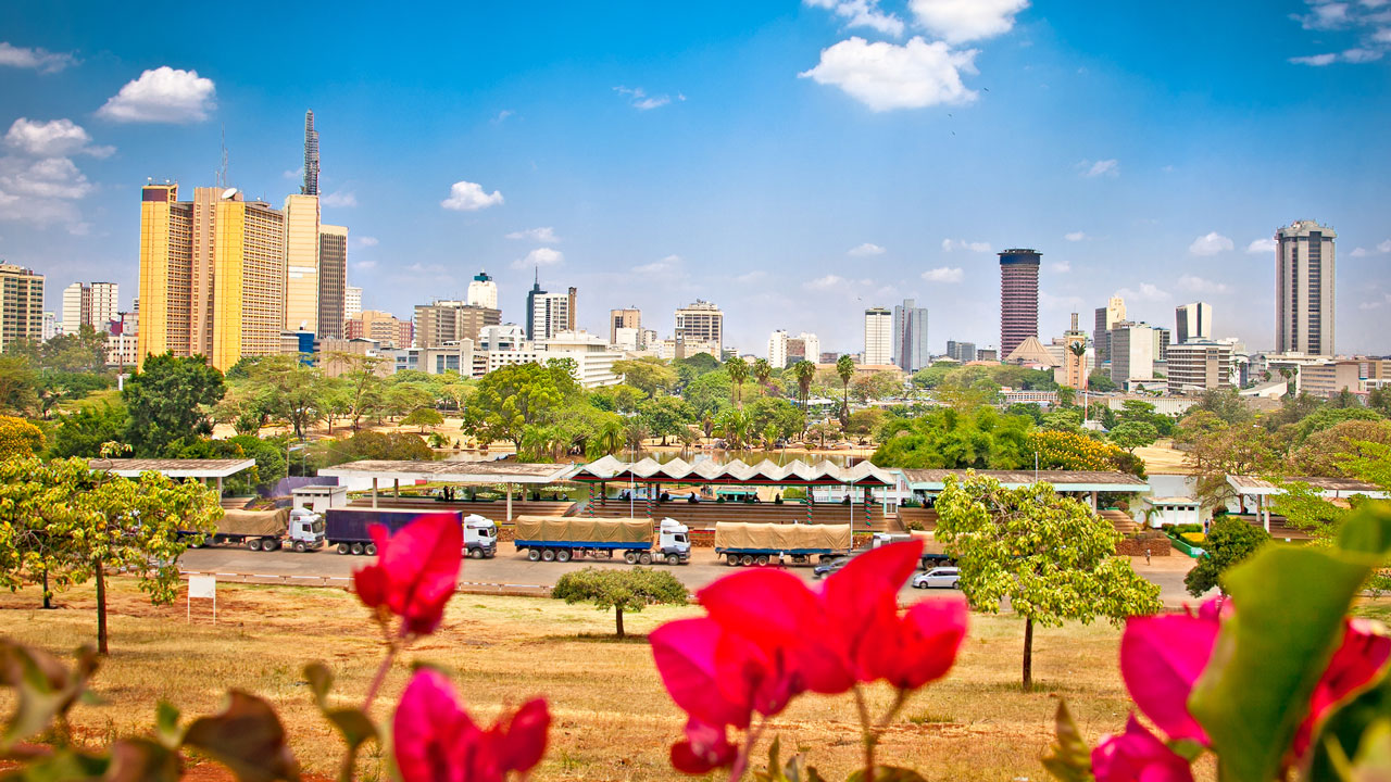 Panoramic skyline view of Nairobi, Kenya