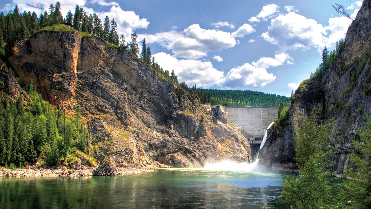 Landscape view of a dam