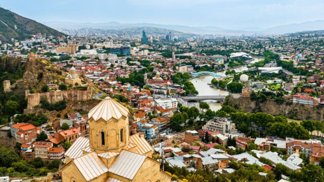 Urban landscape of Tbilisi, Georgia, representing a governance ecosystem where Tetra Tech supports strengthened local and regional governance and civil society engagement