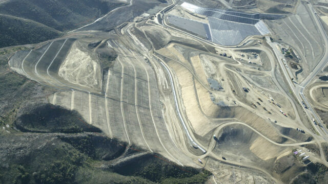 Aerial view of a landfill