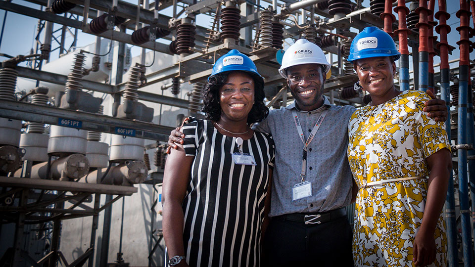 Engendering Industries participants from GRIDCo visit an electricity substation in Tema, near Accra, Ghana