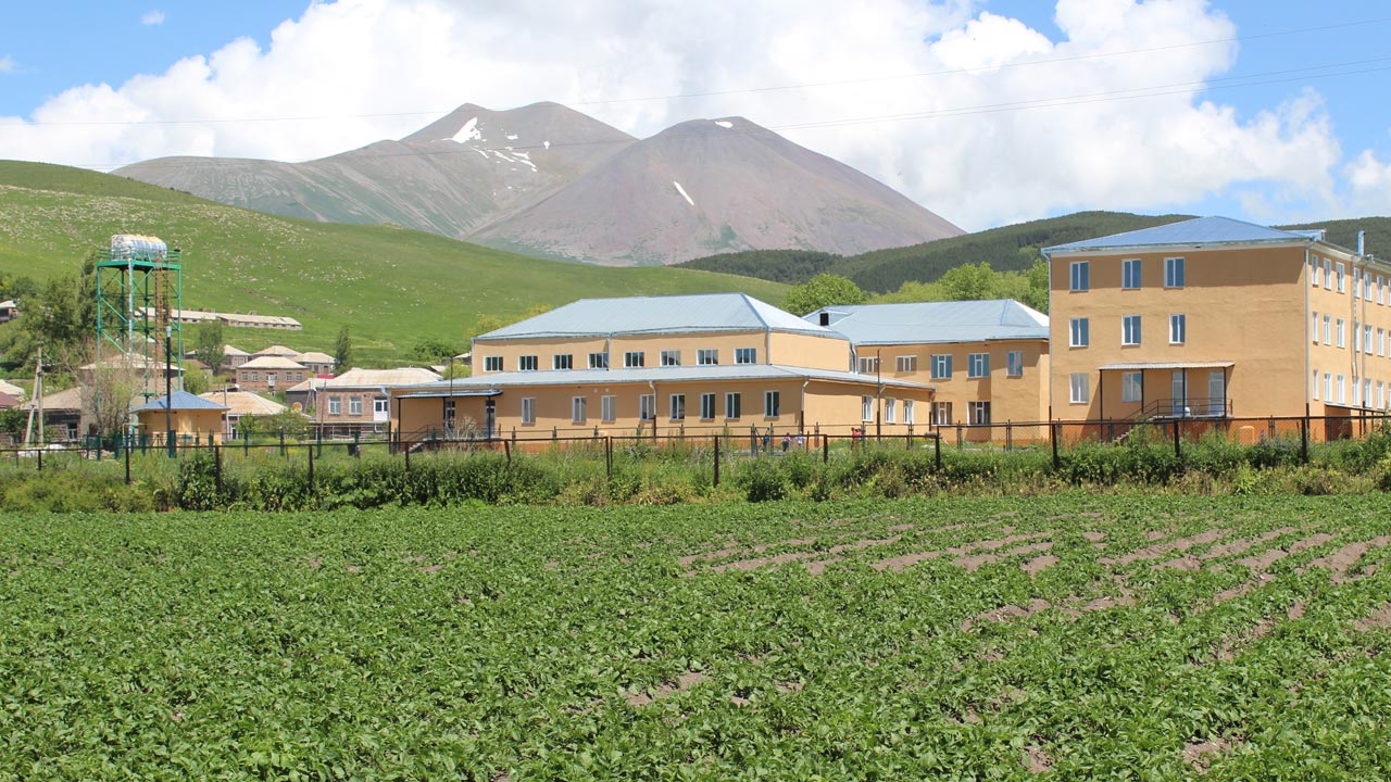 A landscape view of a refinished water treatment plant