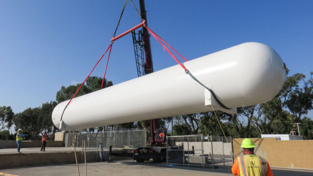 Installation of storage tank and BioCNG system for conversion of biogas to vehicle fuel