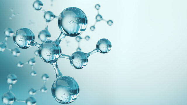 Science background with 3D molecule