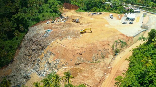 Aerial view of the Samaná open dump site