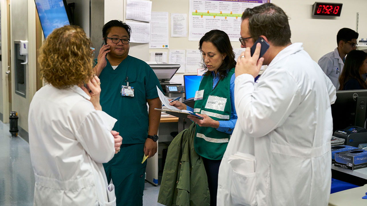 NYU Langone Health’s Emergency Department Staff at Tisch Hospital having a coordination conversation