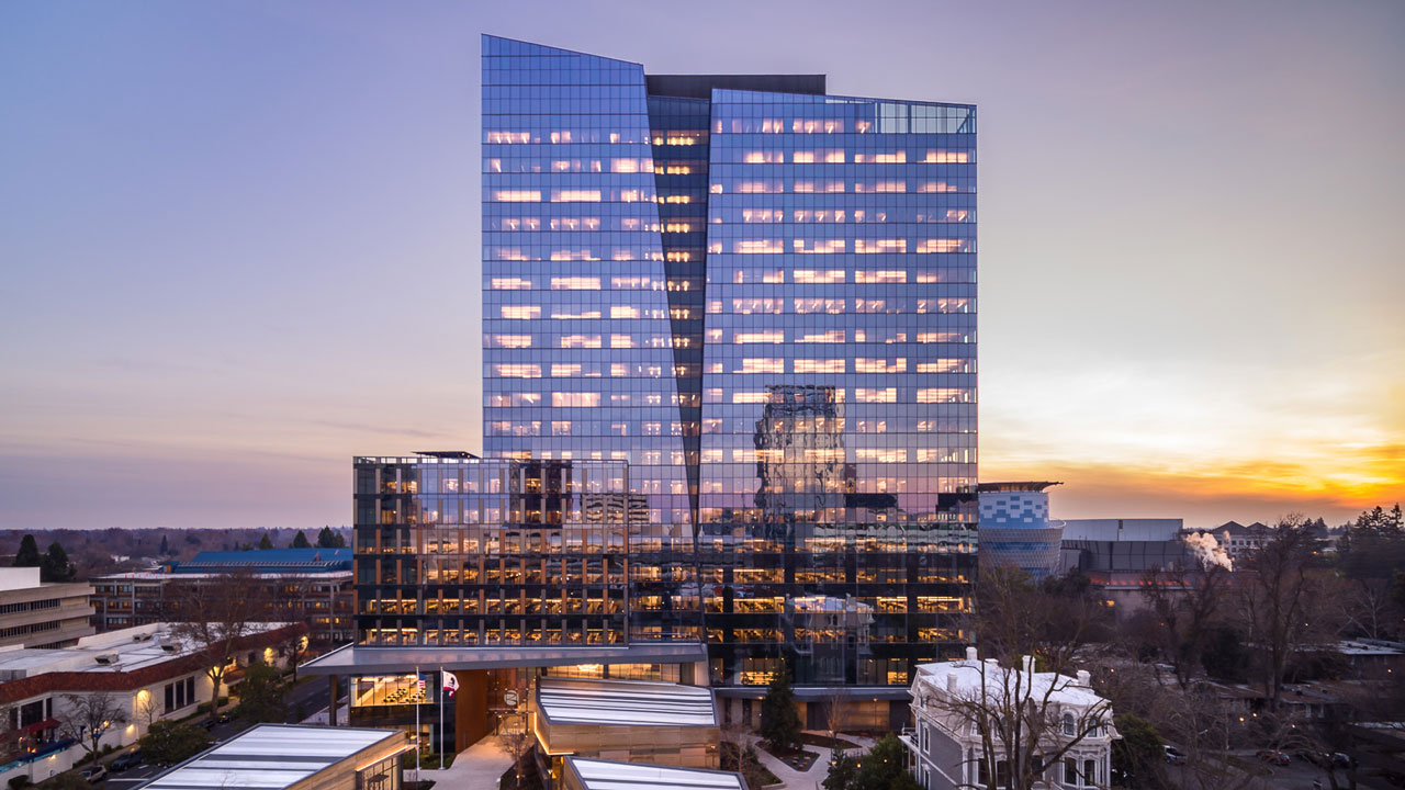 California DGS Natural Resource Headquarters during sunset