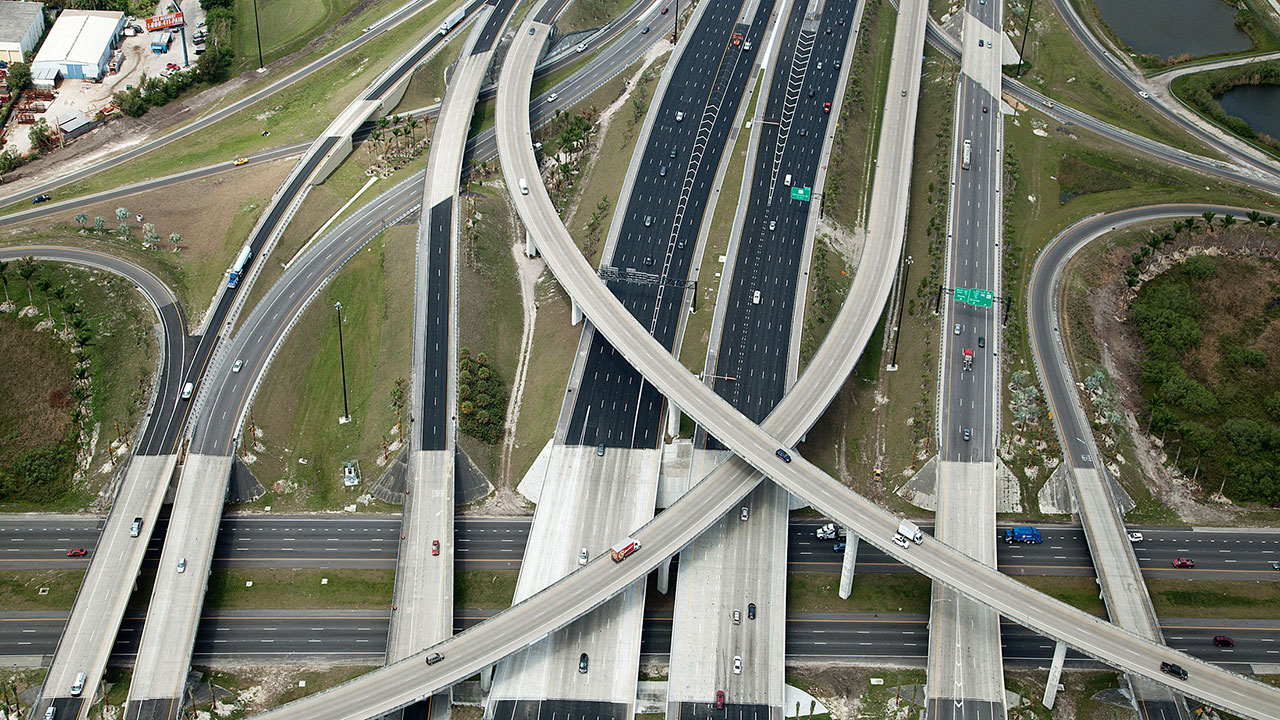 Aerial View of I-595 Express / Florida Turnpike Interchange