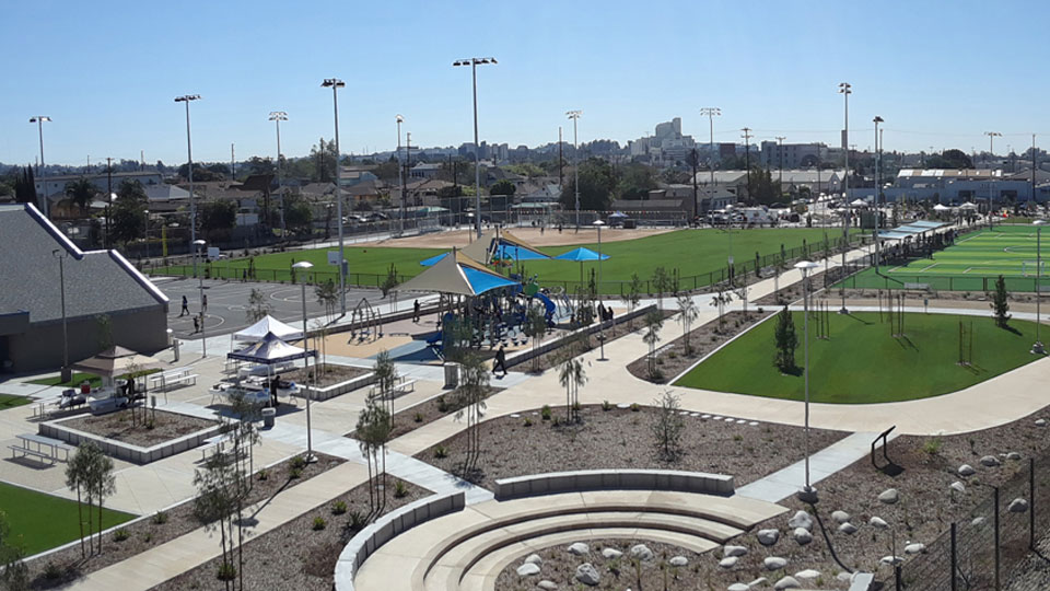 Aerial view of Albion Park’s a riverfront area and recreational facilities