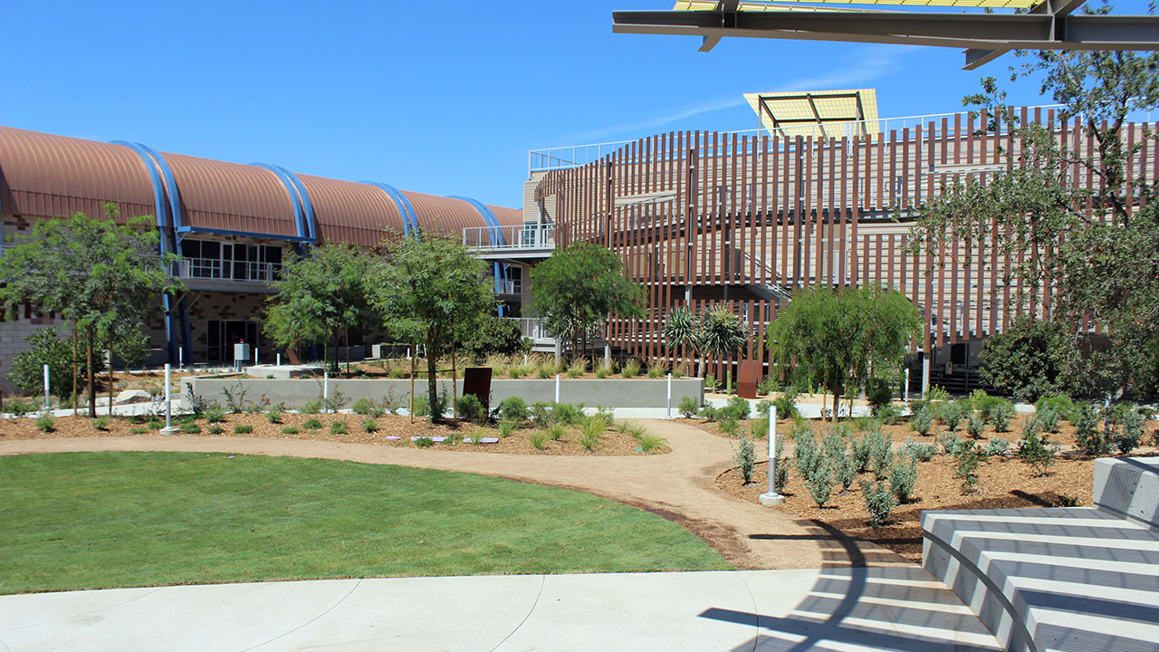 Exterior view of the Albert Robles Center for Water Recycling and Environmental learning, developed by Tetra Tech