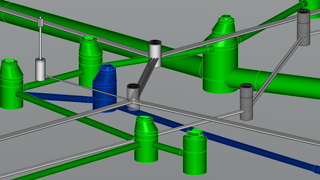 3D rendering of utilities for a construction project