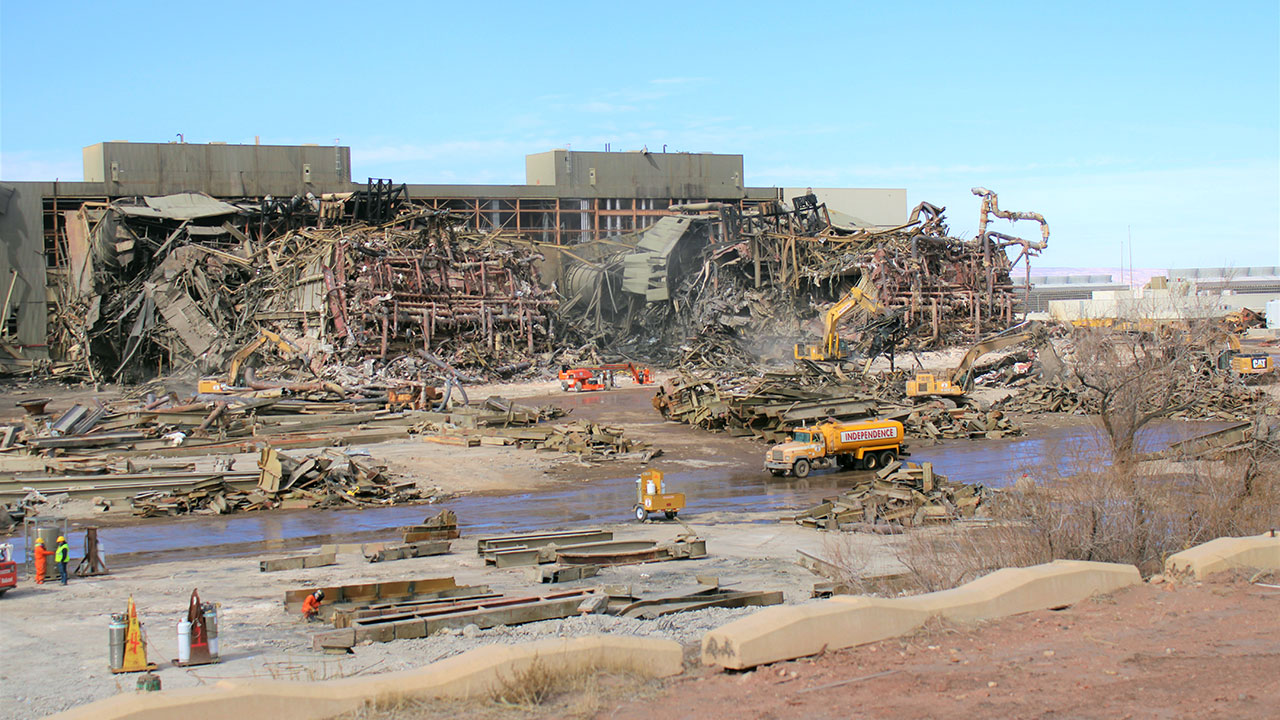 View of demolished power plant, part of the Salt River Project in Arizona