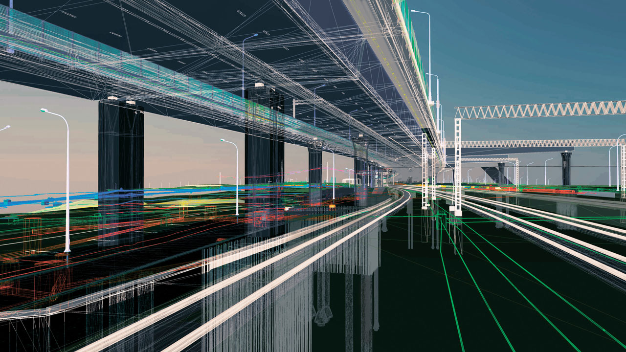 3D building information modeling (BIM) model of transportation infrastructure