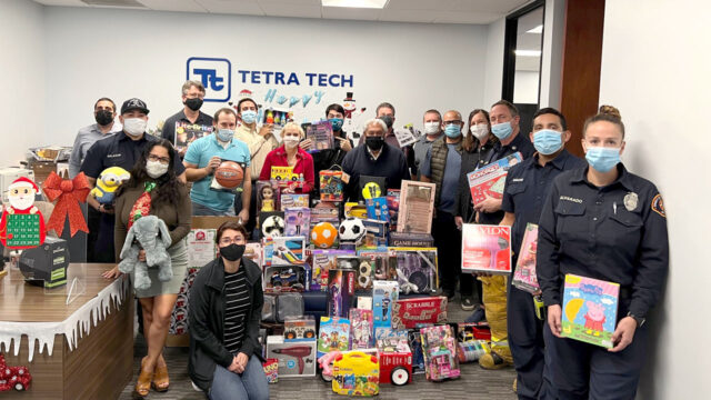 Tetra Tech Diamond Bar, California, staff donated toys and sports equipment for local underserved teens and children