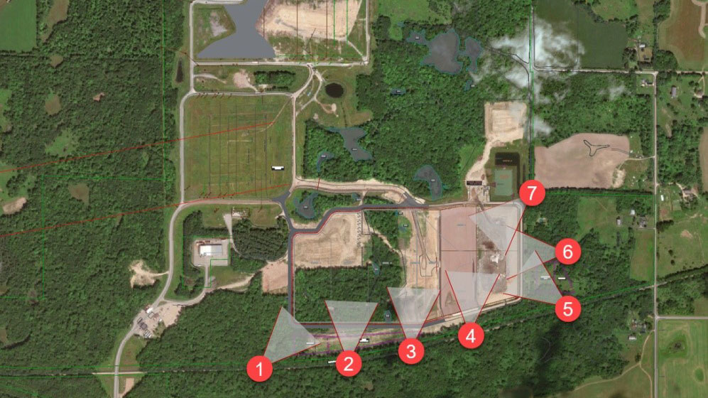 Figure 2: Visual simulations are typically done for several areas around a site called key observation points (KOPs)