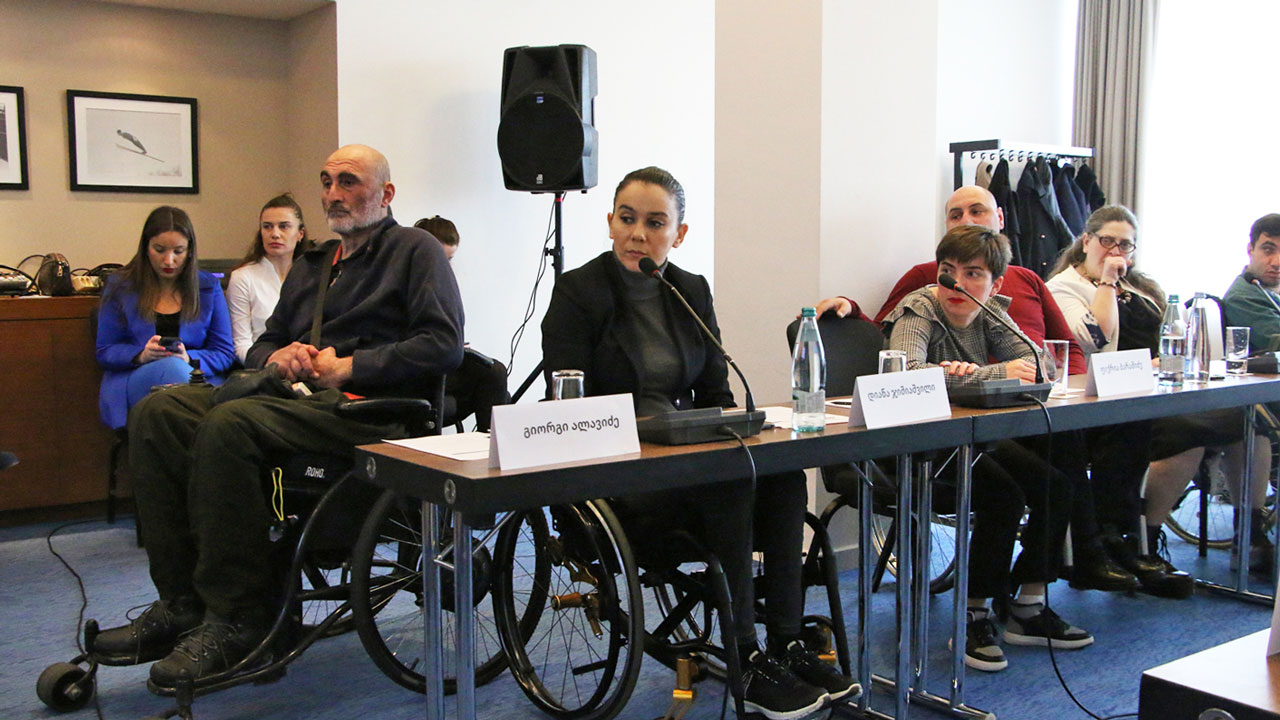 A group of people at a training panel in Georgia