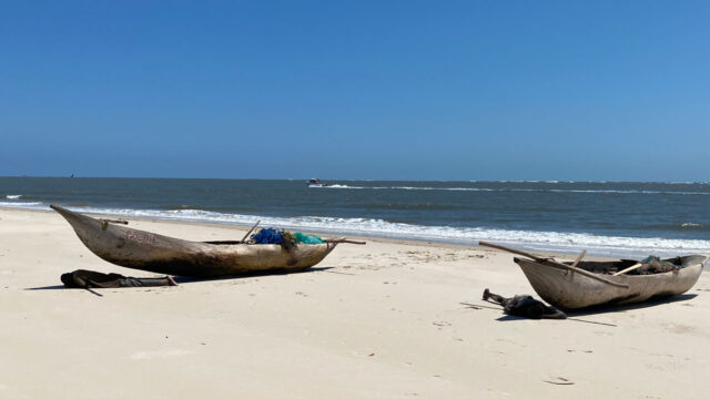 Fishermen on the beach in Zambezia
