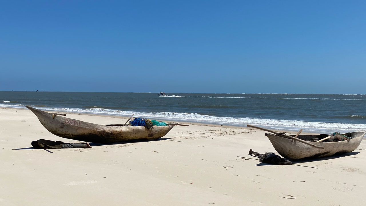 Fishermen on the beach in Zambezia