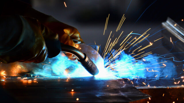 Close up oof industrial welding process