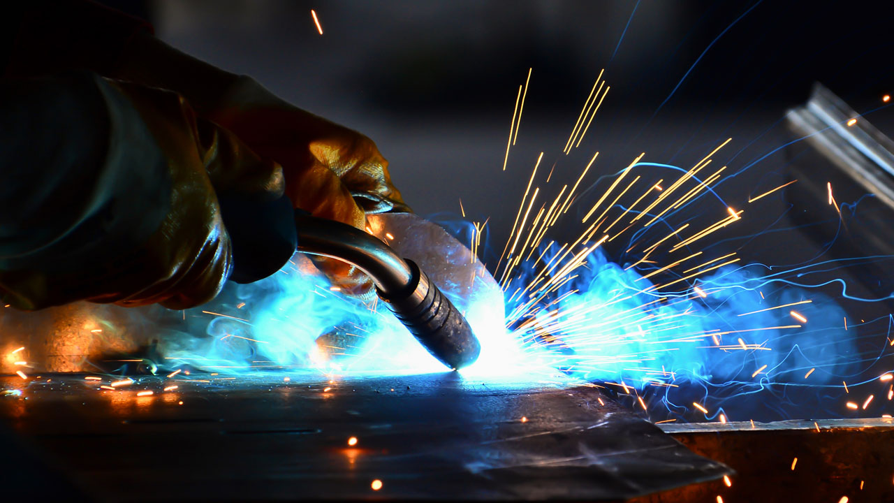 Close up oof industrial welding process