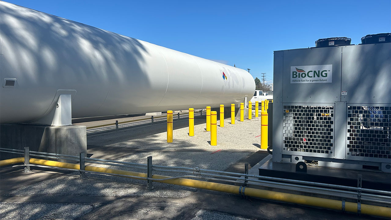 Installed RNG storage tank