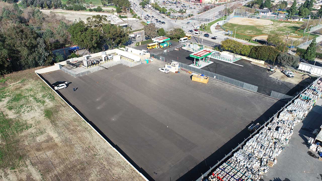 Ariel view of BCS-1, the clean energy fueling station, and the BCS expansion area