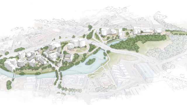 Schematic of Derby Riverside flood alleviation project