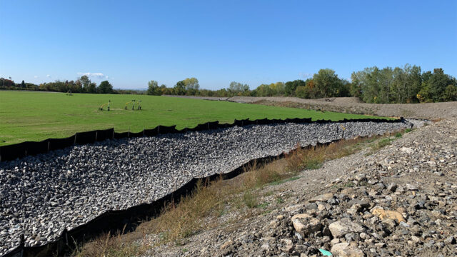 View of the closed landfill at the end of the project
