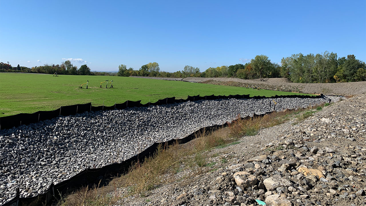 View of the closed landfill at the end of the project
