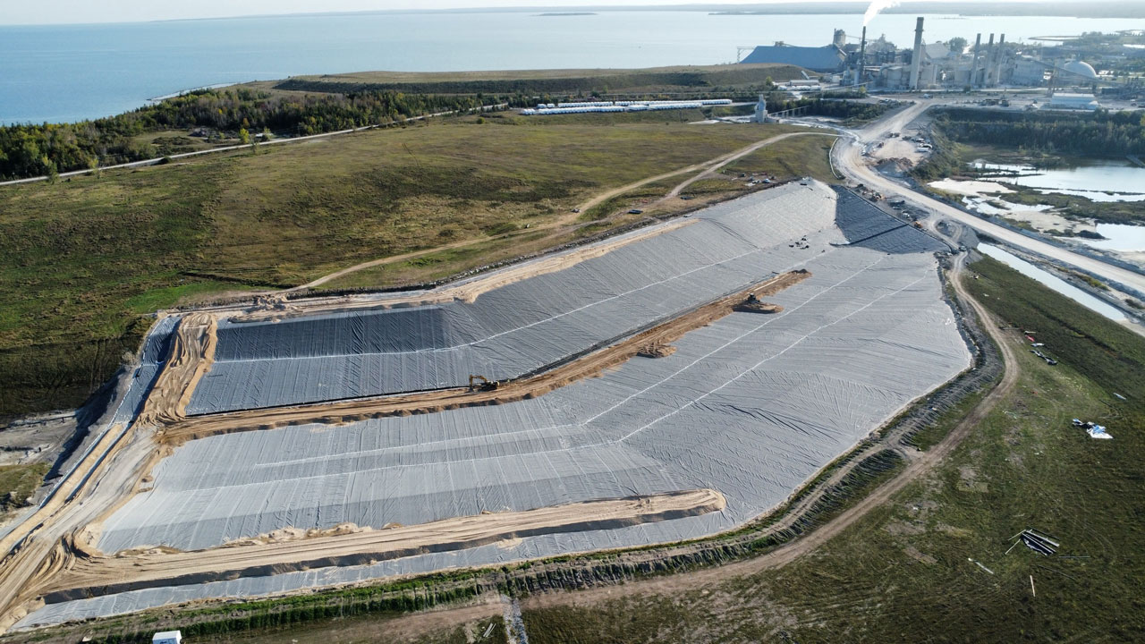 Aerial photo of construction during Phase 1 expansion