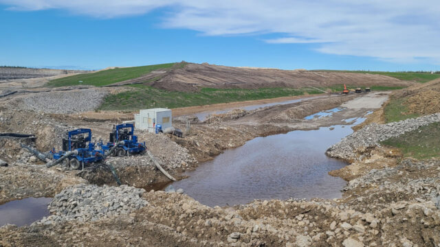 Dewatering operation prior to Phase 1 of the expansion construction