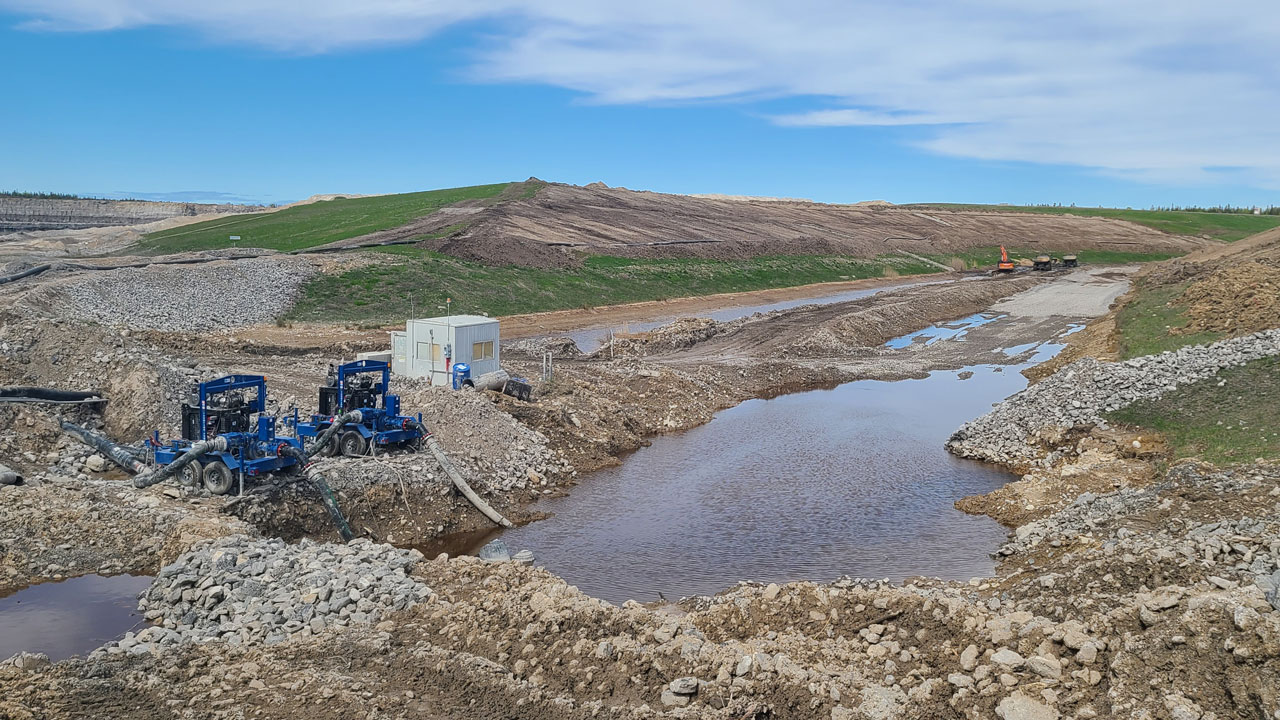 Dewatering operation prior to Phase 1 of the expansion construction