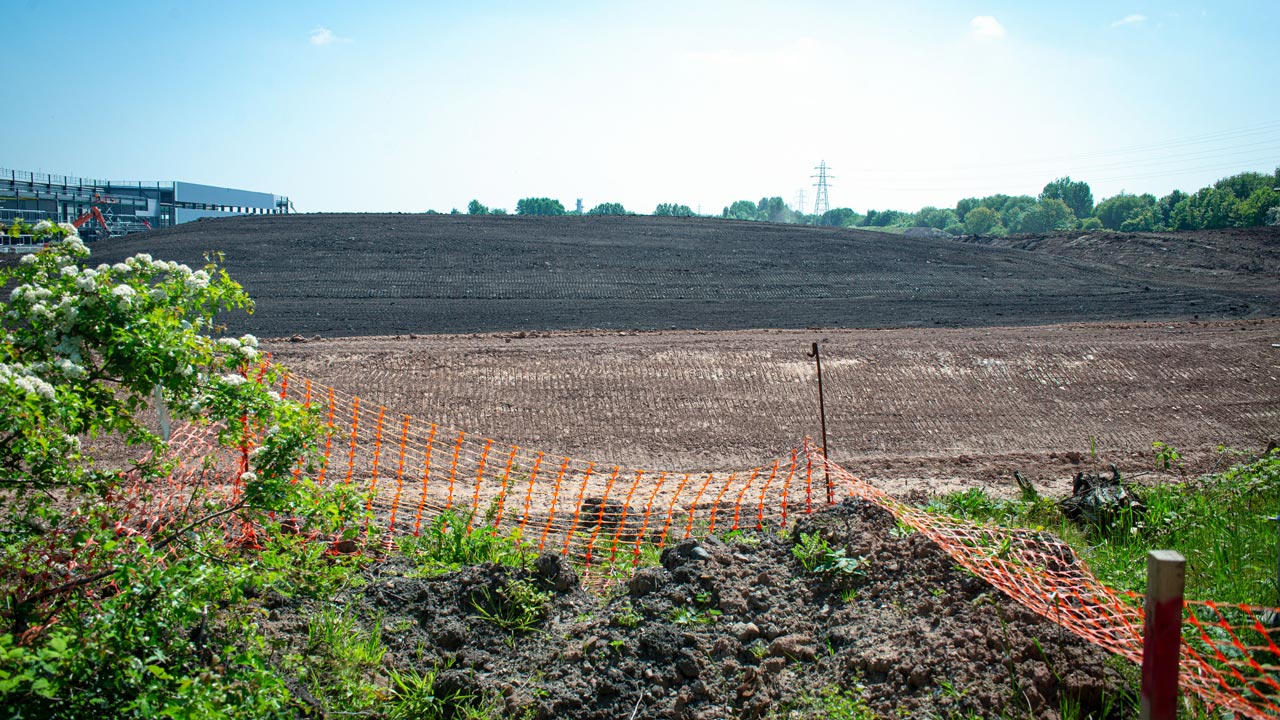Land remediation on site of former chemical works, prior to redevelopment