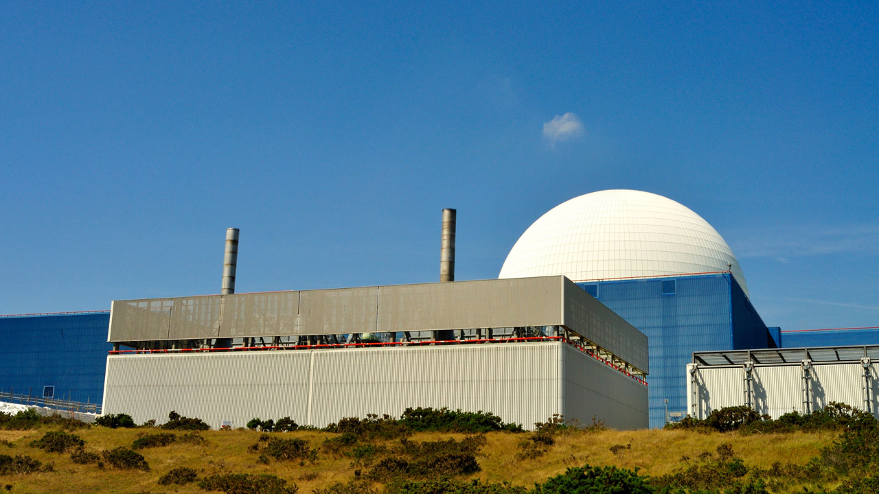 White reactor dome of Sizewell Nuclear Power Station 
