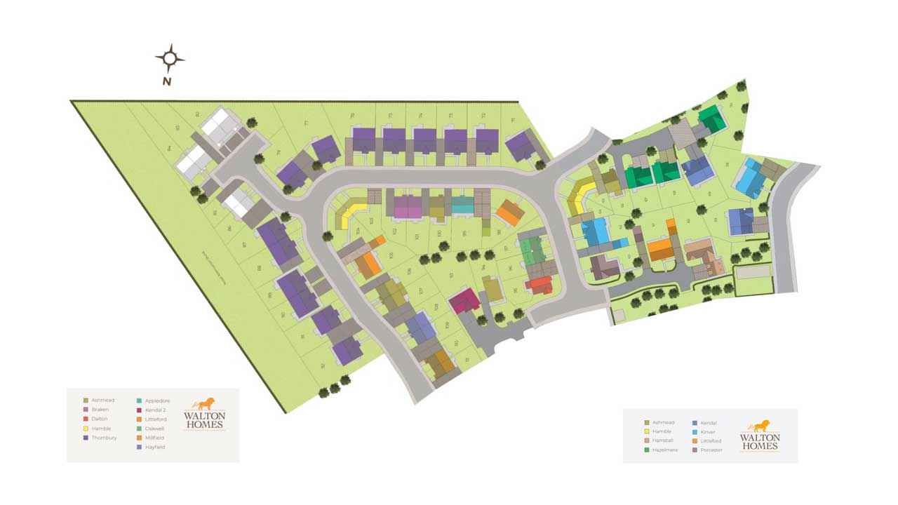 Aerial illustration of a housing estate design and layout