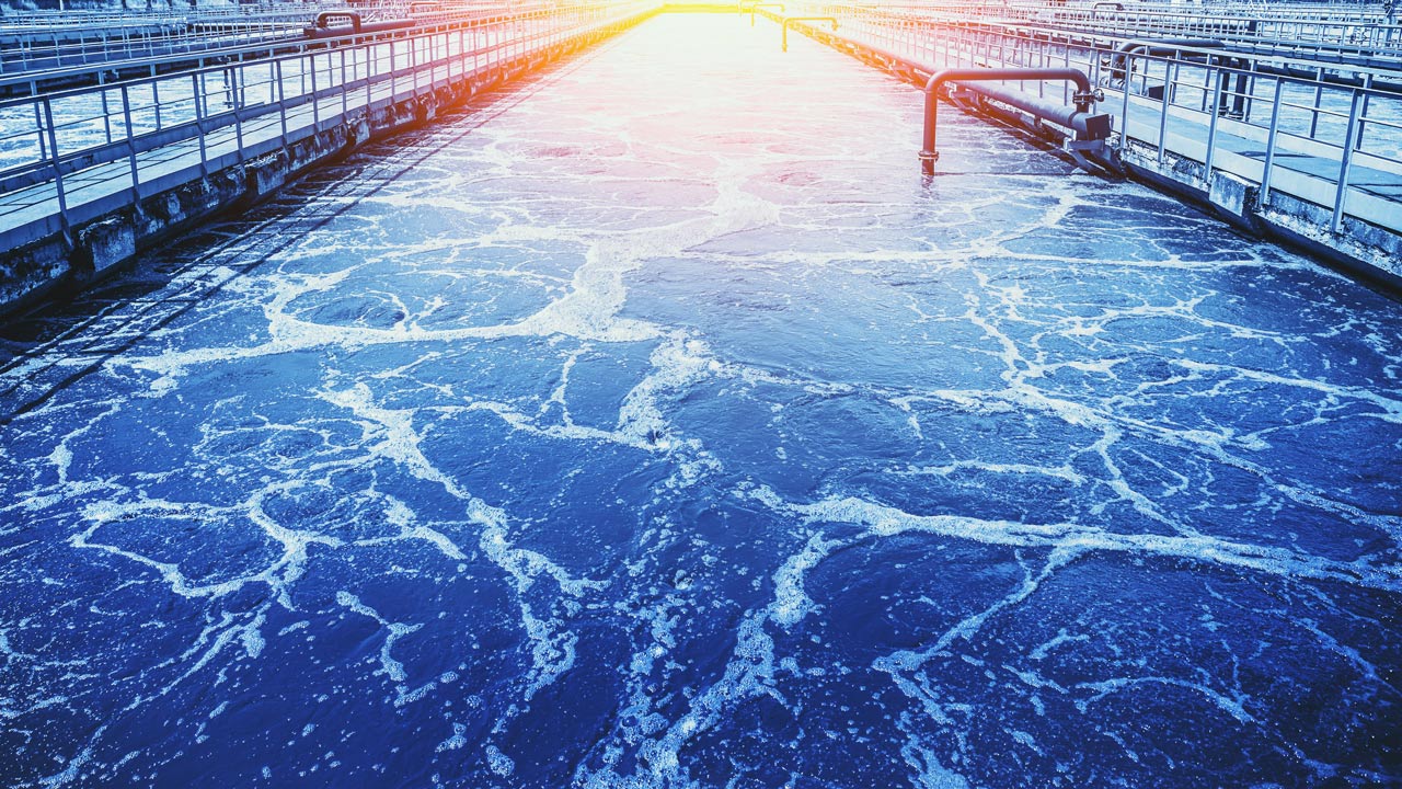 Water tank in wastewater treatment works