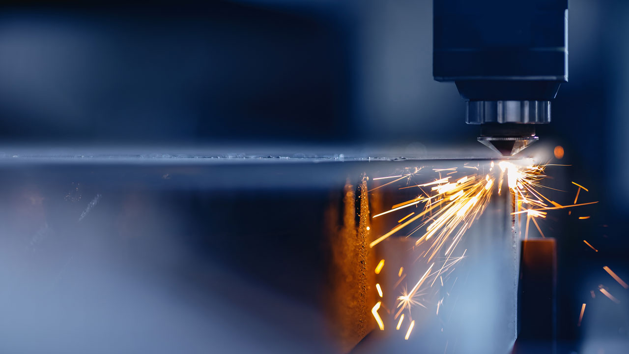 Close up of metal engraving process
