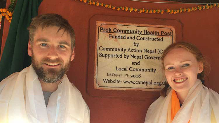 Glyn Utting and Cara Buchan at Prok Community Health Post in Nepal