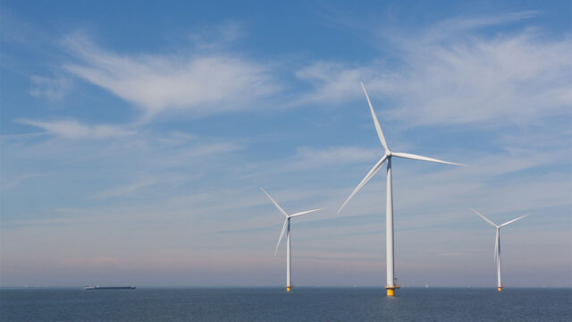 Photograph of an offshore wind farm