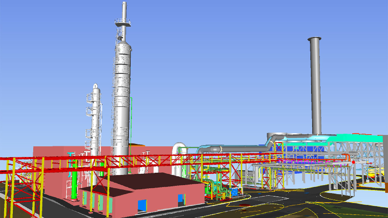 Render image of a planned carbon capture plant