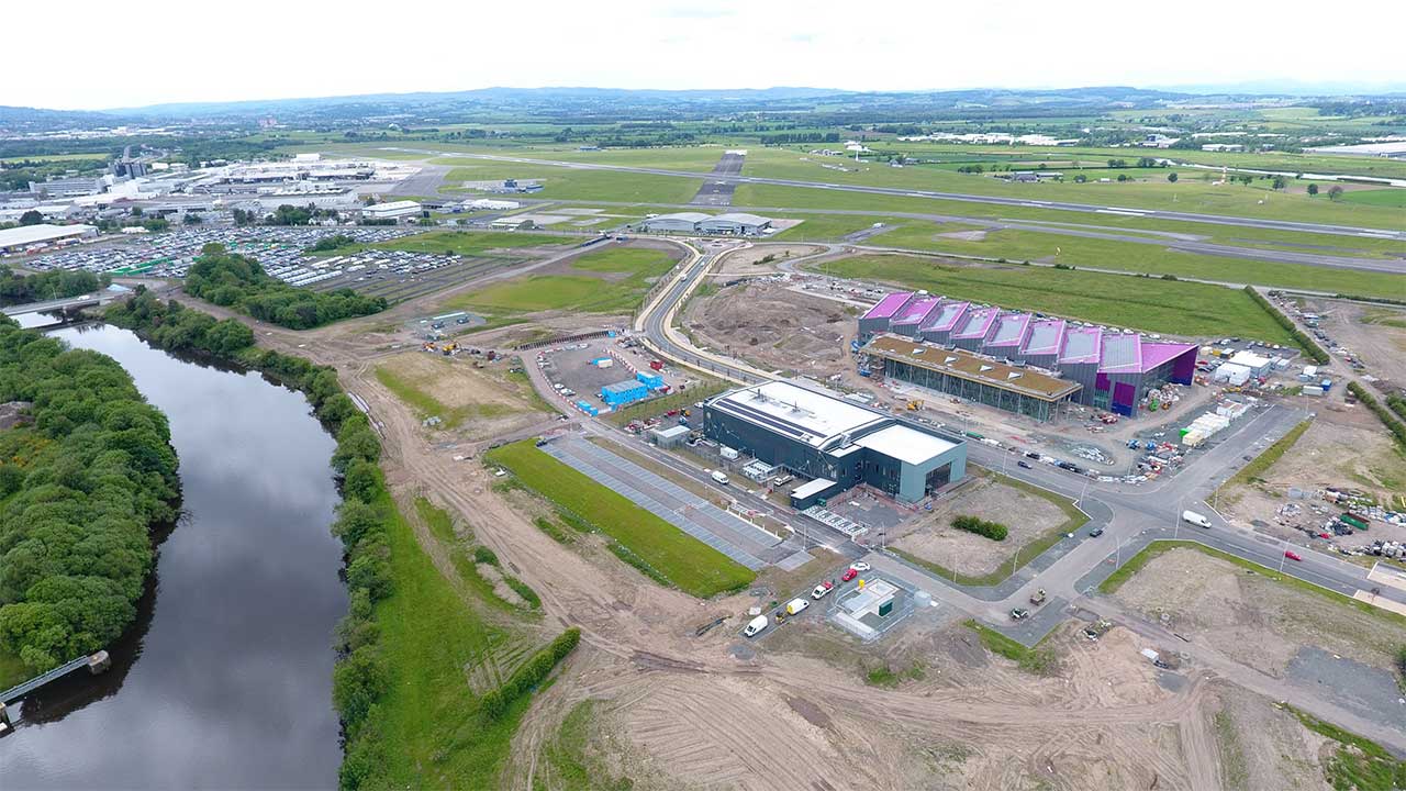 Aerial image of Glasgow Airport