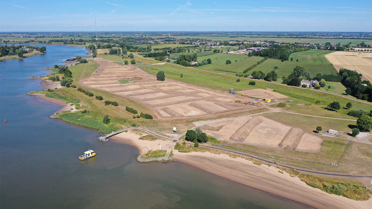 Arial view of the River Lek