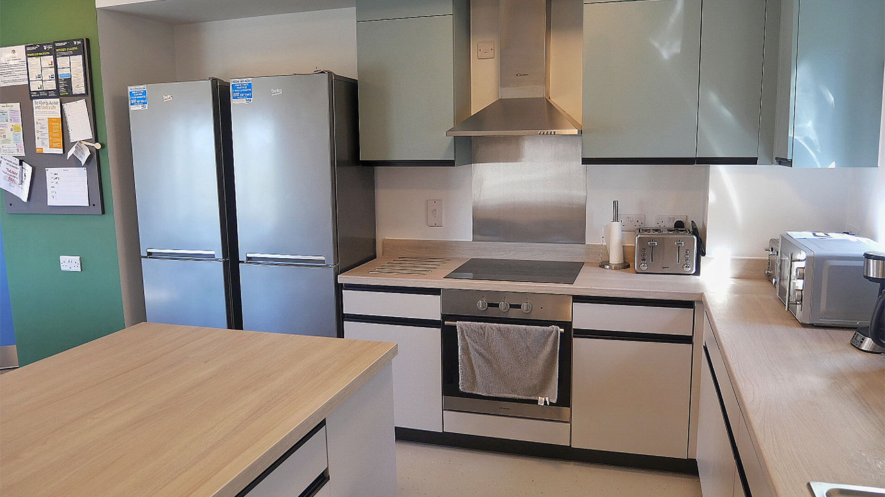 Photo of a dorm room kitchen