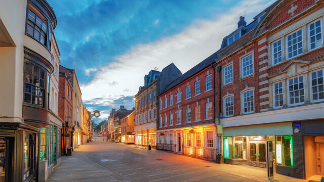 High street buildings in Mullingar Town Centre