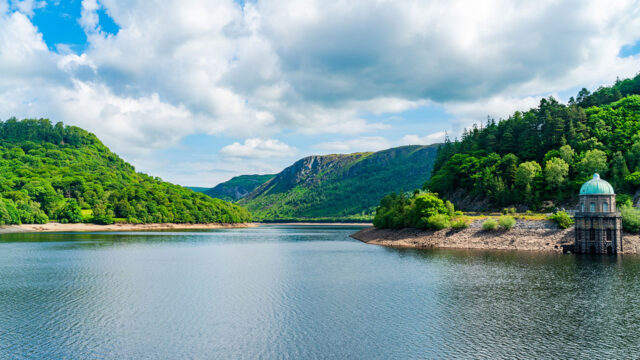 A view of the Elan Valley Reservoir in Wales
